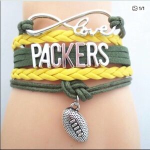 Packers Infinity Bracelet with Football Charm
